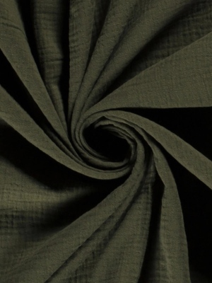 Dvojitá gázovina / mušelín zelený khaki