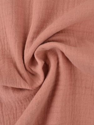 Dvojitá gázovina / mušelín starorůžová světlá